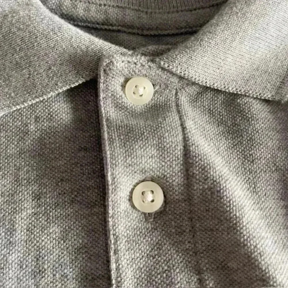 The Children's Place Boys' Long Sleeve Soft Jersey Knit Polo - Gray - Size 5